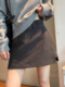裙裤 新款 a字裙配靴子大码 毛呢短裙灰色半身裙女梨型身材新款 裤 裙
