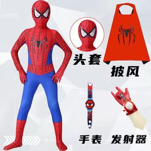 漫威超凡蜘蛛侠衣服男孩套装迈尔斯连体紧身衣cos六一儿童演出服