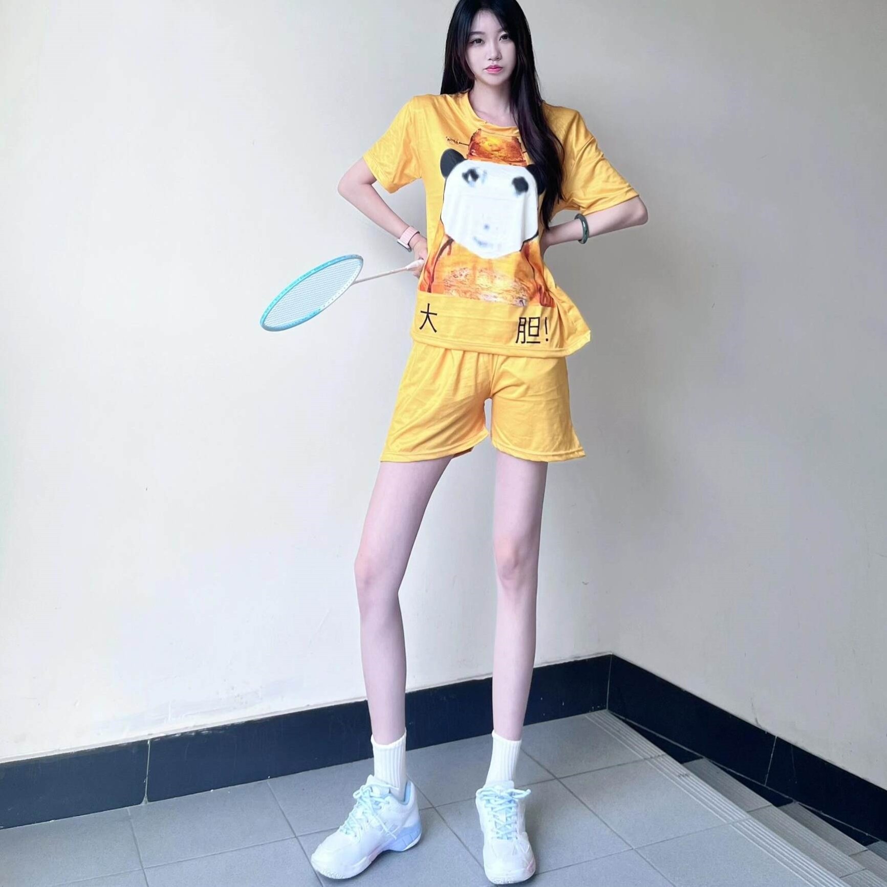 大胆龙图搞笑情侣装男女夏季短袖睡衣女家居服大码抽象套装可外穿