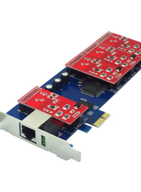 简捷TDM410E模拟语音卡,2U服务器PCI-E插槽Asterisk卡,半高卡矮卡