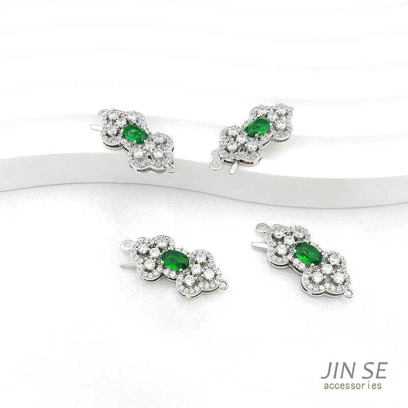 单排锆石插片式锁扣diy饰品配件