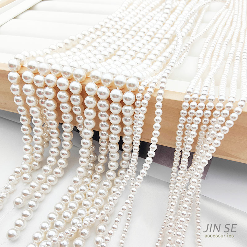 高品质亮光玻璃珍珠diy饰品配件