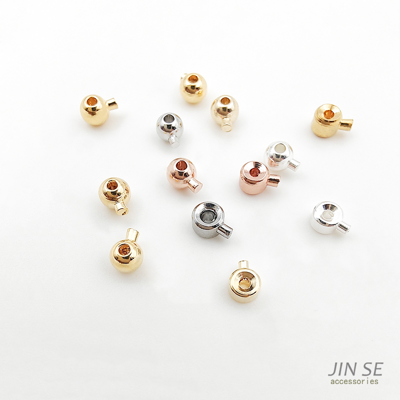 14k18k包真金圆形定位珠diy