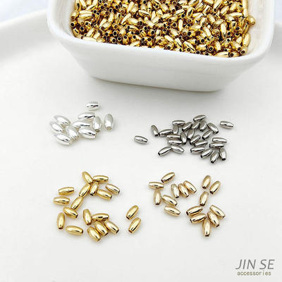 18k14k镀真金银色配件小米珠diy