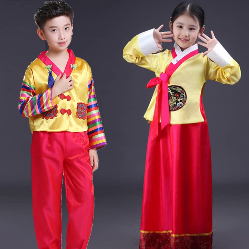 儿童传统朝鲜服男女童韩服大长今宝宝演出服少数民族舞蹈韩国服装