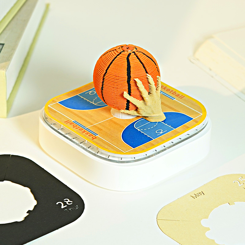 篮球足球2026年日历3D立体便签