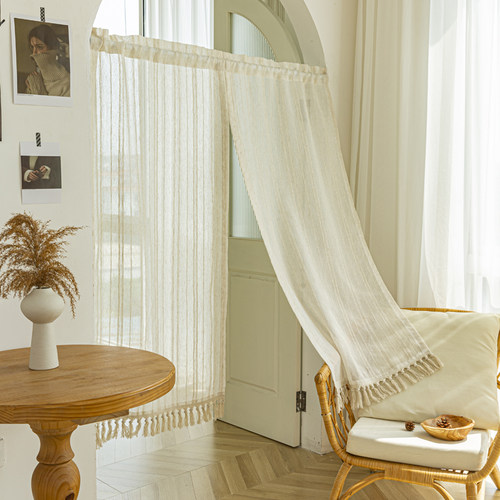 门帘短帘亚麻2024长棉穗