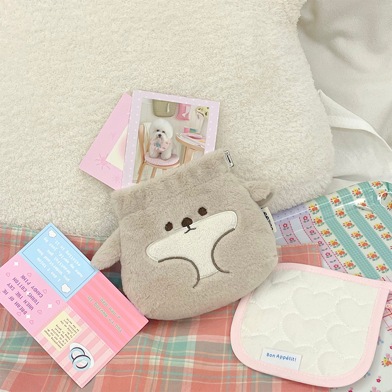 现货 电电动物园 獭獭零钱包 水獭獭可周边E人外出系列 毛绒包包