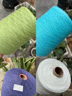 全季 100%棉竹节纱 手编毛衣线 云朵夏季 配线 5.6支纯棉大肚纱