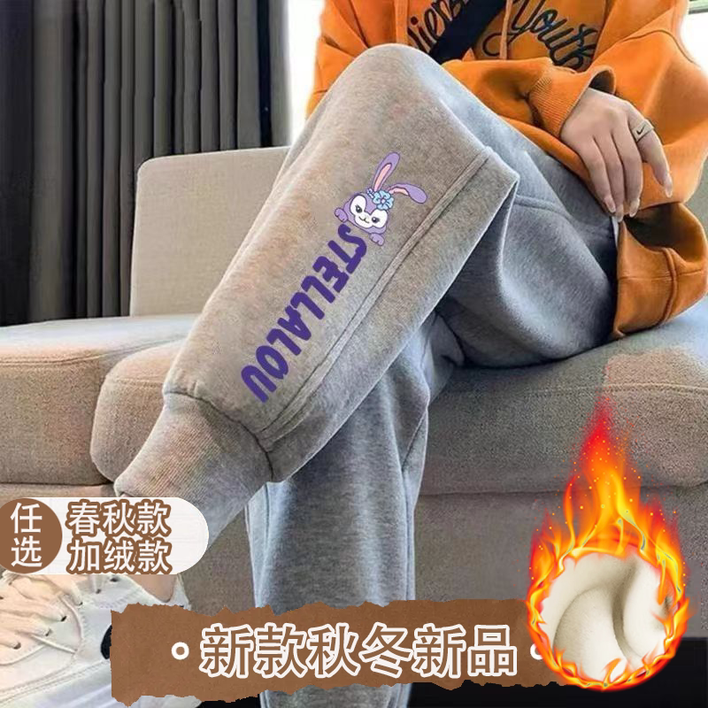 女童加绒裤子2025秋冬季加厚外穿儿童保暖棉裤女大童过冬卫裤洋气