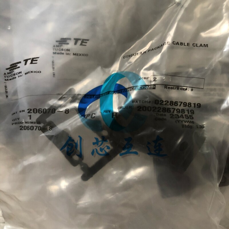 TE泰科连接器 206070-8 AMP CPC系列 圆形连接器尾夹