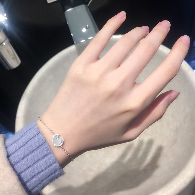 小众森系贝壳纯银月亮韩版手饰品