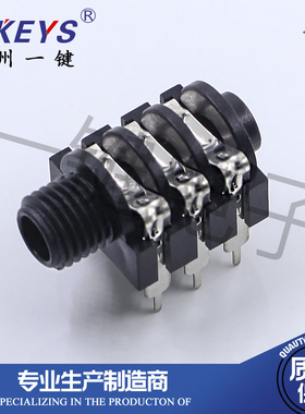 6.35mm-6.35VS  麦克风 话筒插座 6.35耳机接口 六脚全塑口母座