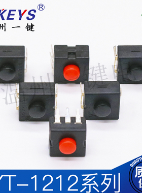 YT-1212 二开一/二关 12*12手电筒台灯开关 1/2/3/4脚按键 插贴