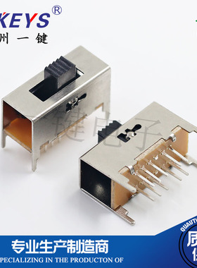 SS-24D01G4 (2P4T)双排直插10脚4档 拨动开关柄高4MM 立式滑动