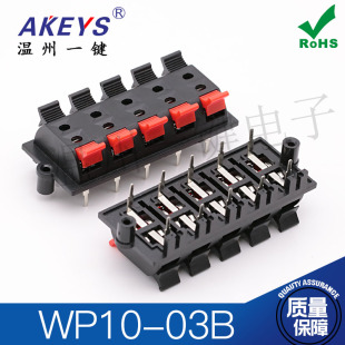 灯光LED电源接线端子座柱 功放音响箱信号插座 03B十位线夹 WP10
