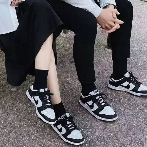 NIKE耐克女子黑白熊猫休闲低帮透气时尚百搭板鞋CW1590-100