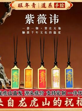 龙虎山发货五行紫薇讳吊坠手绘描金朱砂小唐卡嘎乌盒1*3挂件项链