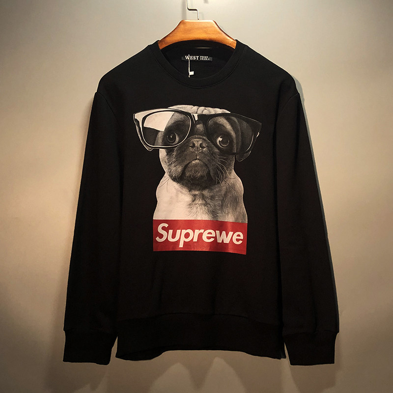 网红情侣装ins超火上衣恶搞眼镜狗头卫衣新款2024爆款男女外套潮