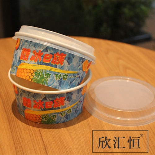 水果刨冰碗冰粥碗 中冰 一次性小纸碗 600支装  包邮 定制logo - 封面
