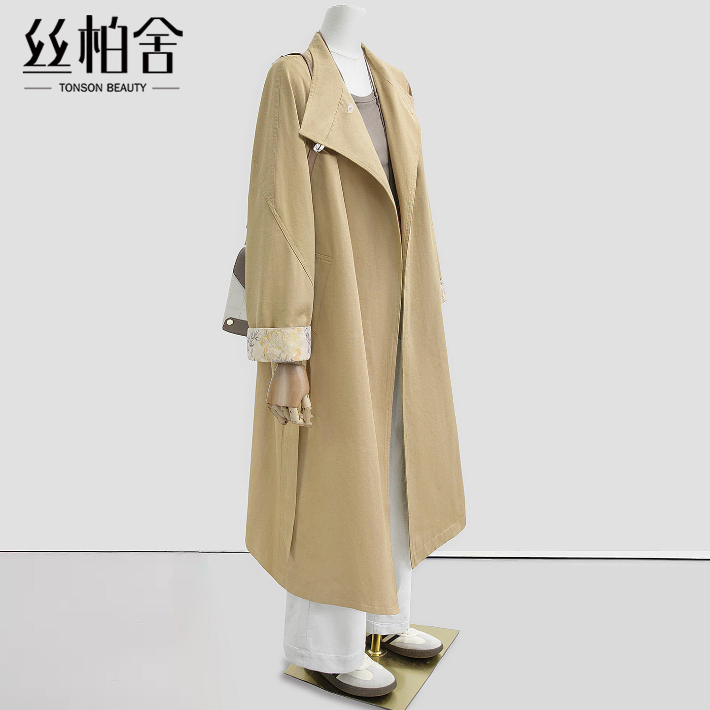 丝柏舍中长款单排扣宽松款外套