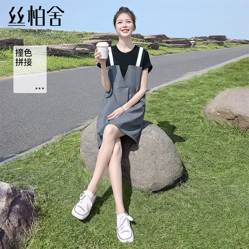 丝柏舍休闲直筒宽松显瘦连衣裙
