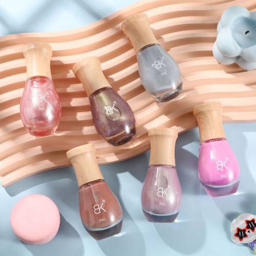 BK水性撕拉指甲油免烤自然干无味可剥儿童用2024秋冬新款亮晶晶
