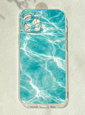 碧蓝海水适用iPhone15promax手机壳苹果11清新12ins风P40Pro小米13透明7/8plus软mate50e防摔vivos16荣耀90潮