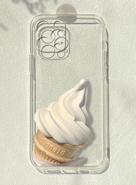 冰激凌适用苹果16promax/15华为mate60/p70小米14简约OPPOreno12荣耀80/90夏vivoiqooneo9透明手机壳