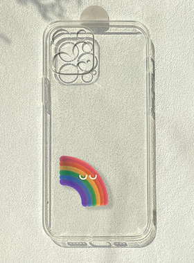 ins彩虹适用苹果16pro简约iphone15华为nova10小米14三星s23荣耀80魅族16女vivoiqoo11文艺一加9透明手机壳潮