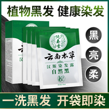 一洗黑袋装植物小包装染发剂膏天然无刺激纯官方旗舰店正品品牌