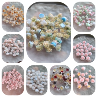 清仓 树脂玫瑰花山茶小花朵 美甲钻贴片装饰 手工diy饰品配件