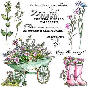 春天花园金属碳钢刀模搭配硅胶印章手帐装饰压花蚀刻切割刀模