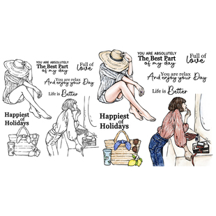 时尚女性化妆包包硅胶手工透明印章DIY相册日记手账装饰工具