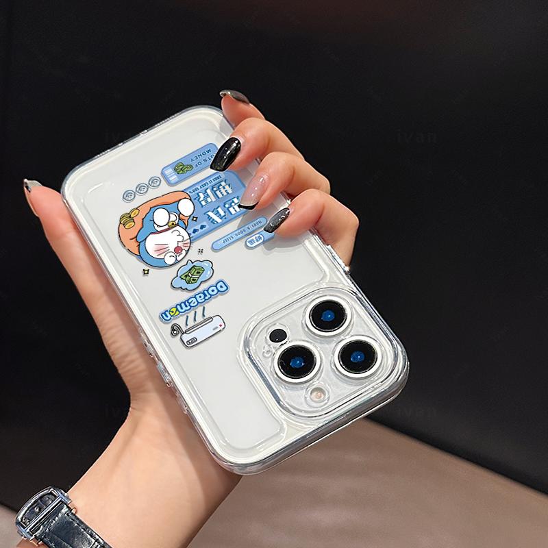 ivan适用苹果15手机壳iphone14promax苹果13手机壳16新款12透明11高级手机套小众全包x高级感硅胶哆啦A梦发财