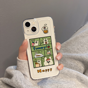 16透明12软硅胶套13少女心15可爱卡通pro复古max兔子14pro日韩ins风 ivan适用iPhone14手机壳苹果15promax新款