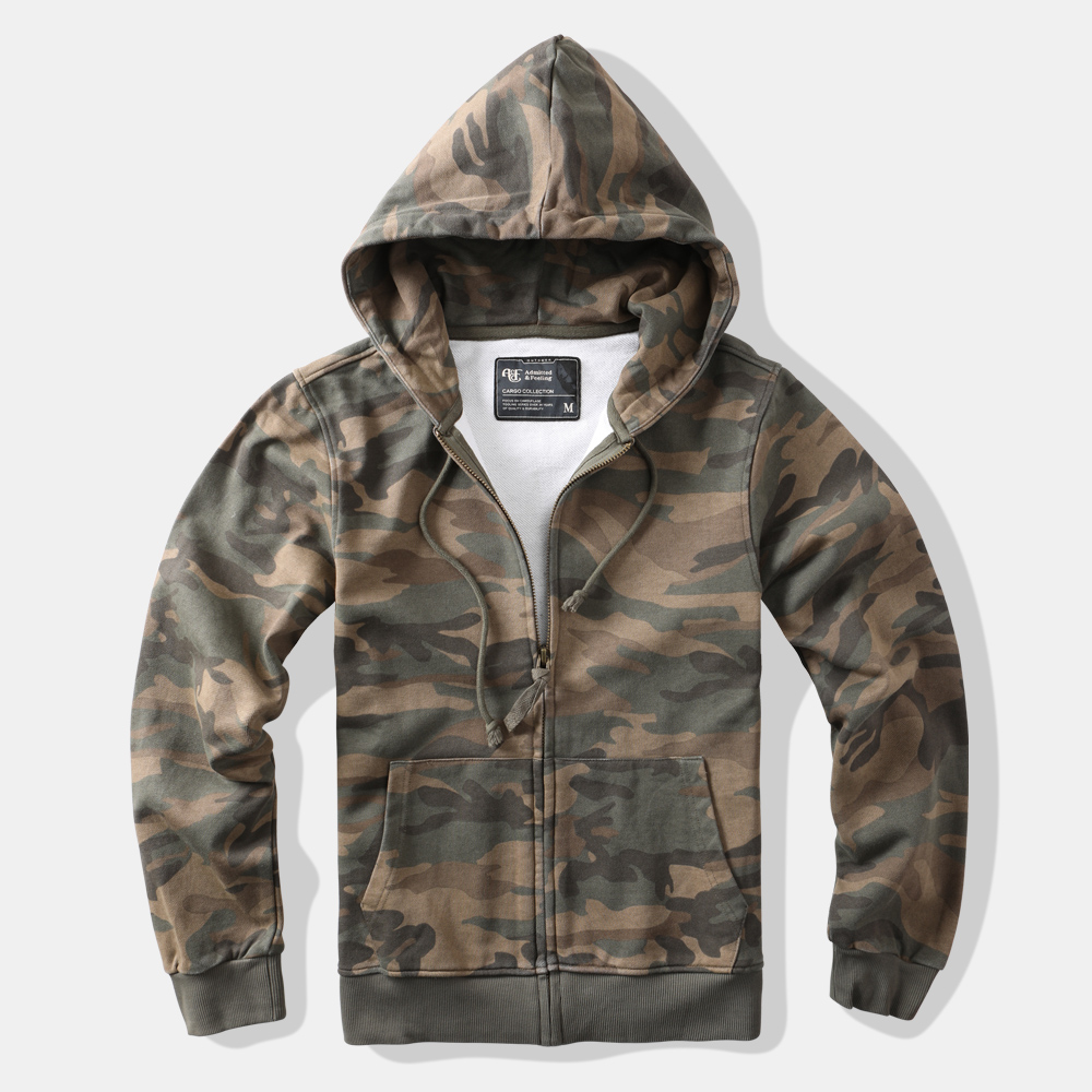 美式复古针织卫衣迷彩服外套户外