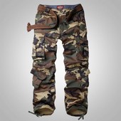 迷彩裤 户外休闲军事有大码 男长裤 裤 潮 宽松直筒多口袋工装 重磅美式