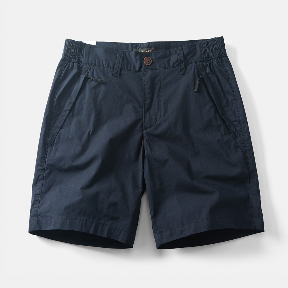 夏季薄款男士商务休闲短裤弹力速干三四分裤拉链口袋直筒宽松中裤