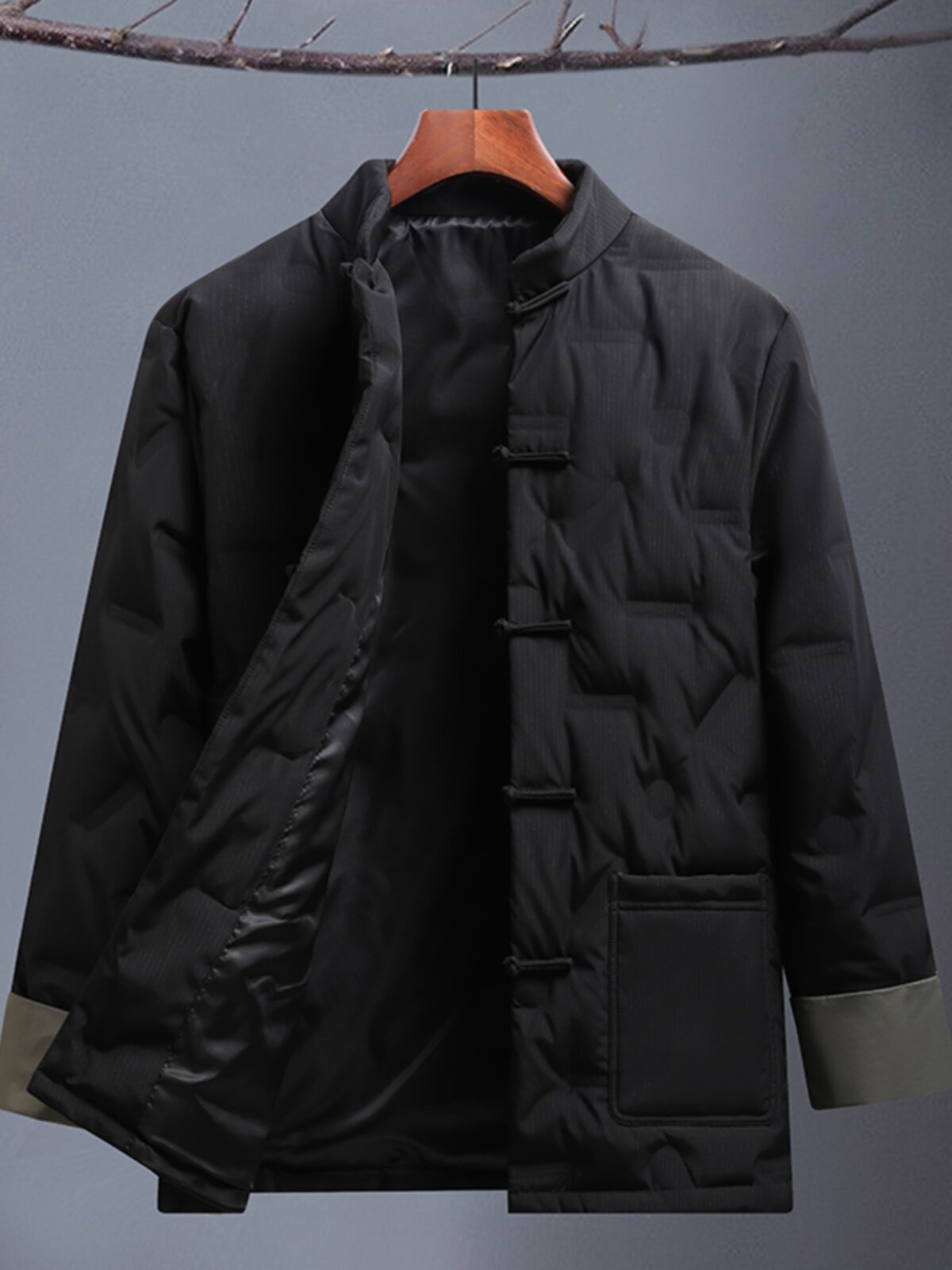 DOWN TANG SUIT MENS WINTER CASUAL DOWN JACKET CHINESE STYLE RETRO BUCKLE COTTON JACKET JACKET MENS CHINESE DAD WEAR