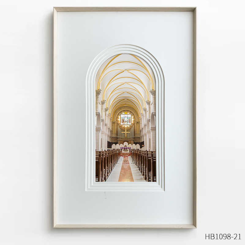 北欧个性几何建筑装饰画立体多层叠加设计餐厅客厅卧室书房壁画