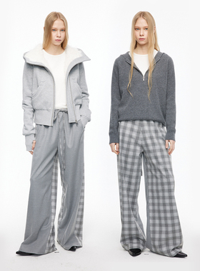 MovingMovingMoving 拼接正反两穿抽绳休闲裤女春装