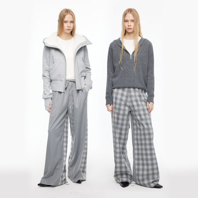 MovingMovingMoving 拼接正反两穿抽绳休闲裤女春装