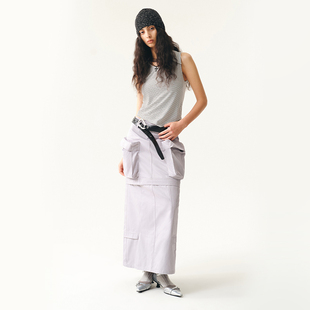 MovingMovingMoving 多种穿法 可拆卸工装半身长裙