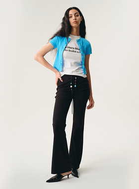 MovingMovingMoving 度假风贝壳串珠显瘦休闲裤卫裤