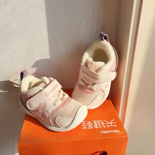 基诺浦机能鞋冬款加绒老款棉鞋零度厚绒学步鞋轻便步前鞋清货特价