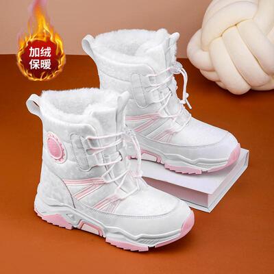 ABCkings女童冬季加绒加厚雪地靴