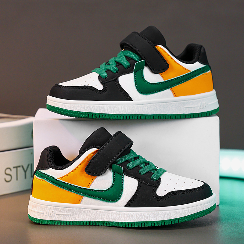 ABC SHIELD男童鞋子儿童低帮板鞋春秋款中大童学生防水皮面运动鞋