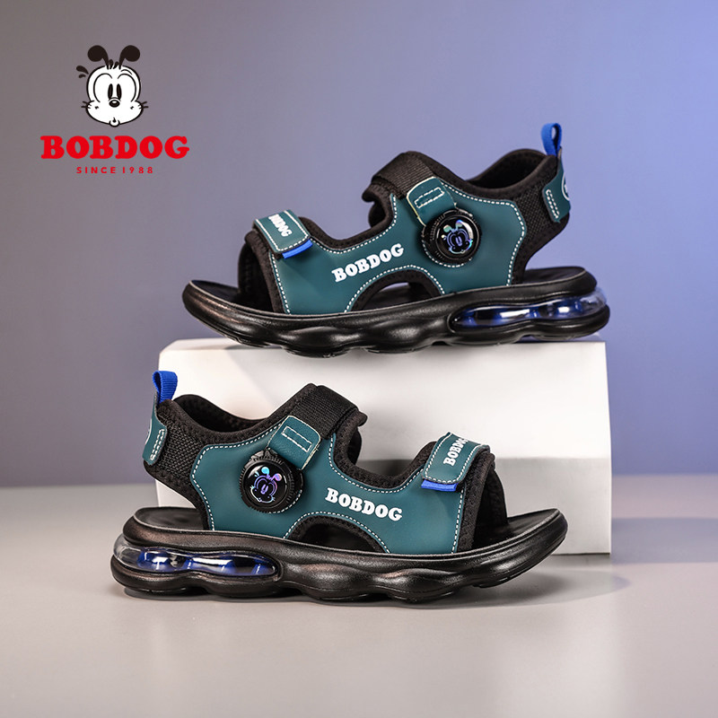 巴布豆男童运动凉鞋夏季款透气软底气垫防滑儿童凉鞋沙滩鞋中大童