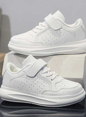 ABC kings儿童小白鞋女童白色运动鞋春秋款透气男童小学生板鞋潮